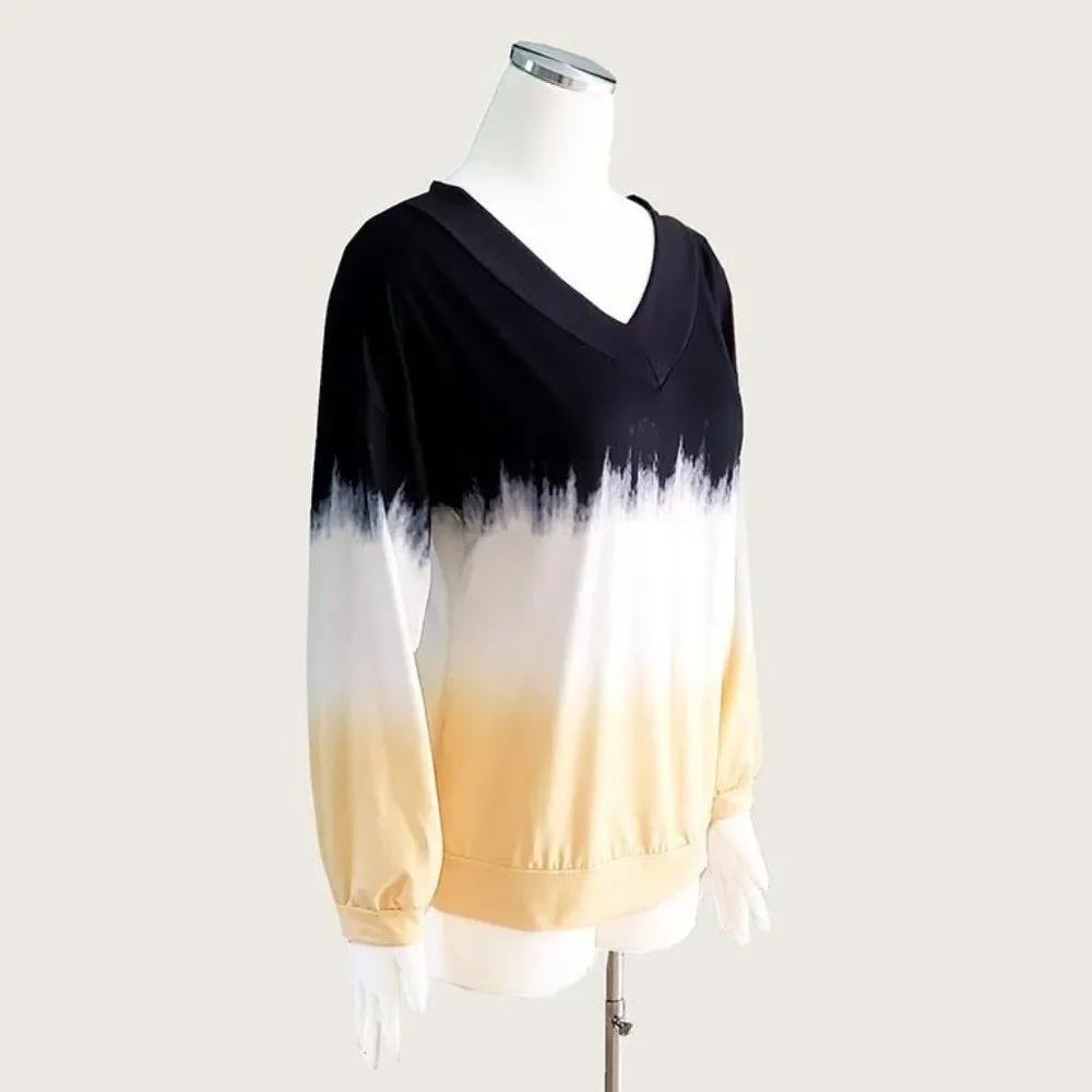 ** Ombre Double V Top - Picture 3 of 9
